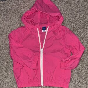 Old Navy Bright Pink Hooded Kids Windbreaker Jacket